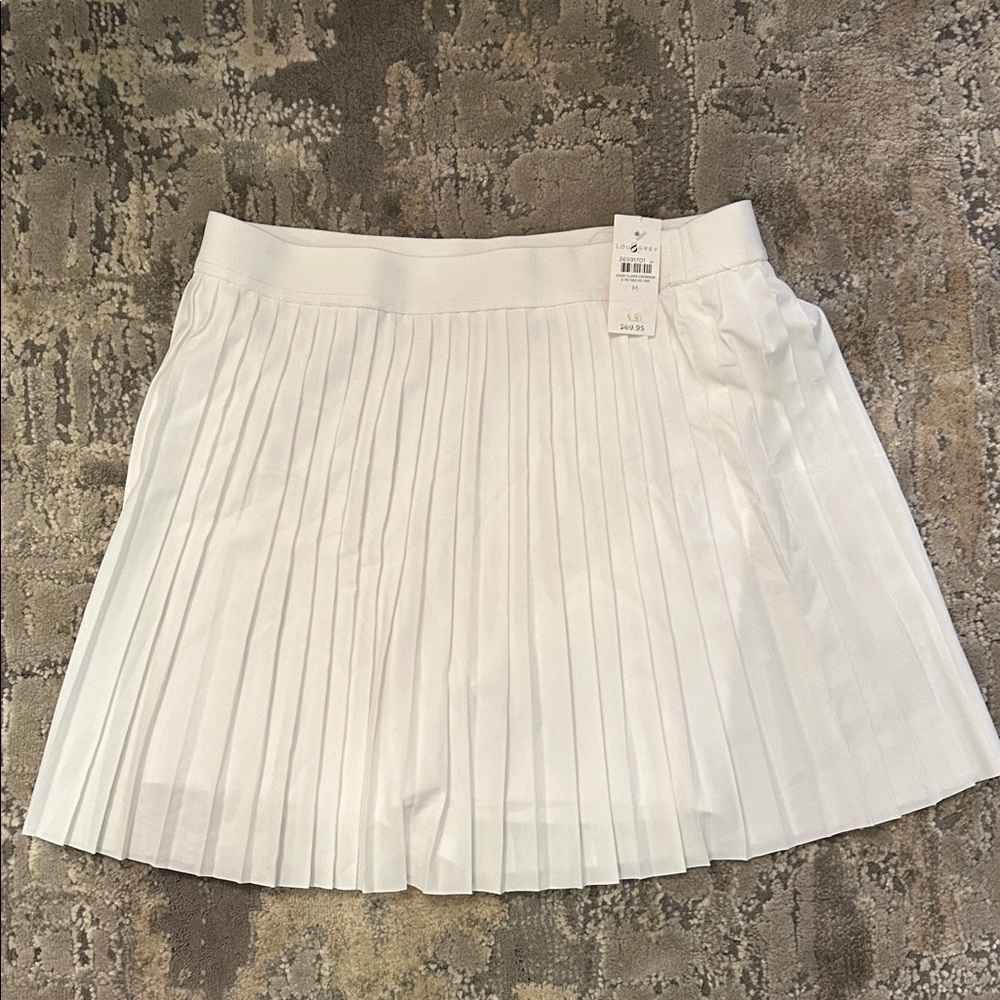 Lou & Grey White Pleated Skater Skirt